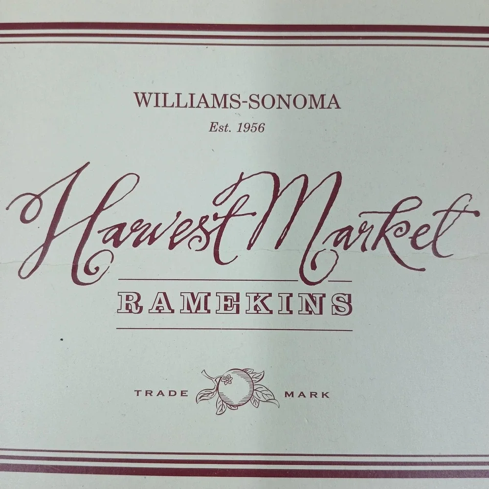 Williams-Sonoma Harvest Market Ramekins Set Of 6 White Fruit 4‎ In Italy Ceramic
